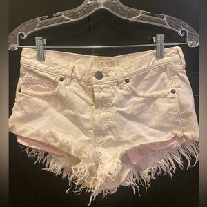 Free people white denim shorts